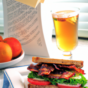 A Grilled BLT Sandwich is delicious way to have a lunch time favorite. Prepared with whole-grain bread and golden-brown bacon, this sandwich will have even the pickiest eater asking for more. Paired with a cold and refreshing IPA beer, you will have yourself a delicious and nutritious meal!