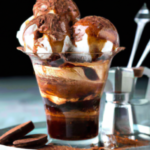 This Decadent Double Chocolate Affogato Recipe is a sure-fire hit for any special occasion! Indulge your palate with a luxurious combination of richness from the cacao powder, boldness from the espresso powder, creaminess from the hazelnut gelato, and a hint of surprise from the Frangelico liquer. When topped with a dollop of lightly whipped cream and a sprinkle of chopped dark chocolate, you will enjoy every sumptuous bite. The raspberry moscato pairs perfectly with this dessert, allowing a bit of sweetness and tanginess to further elevate the overall flavour experience. Try this out next time you want to impress your guests - you won't be disappointed!