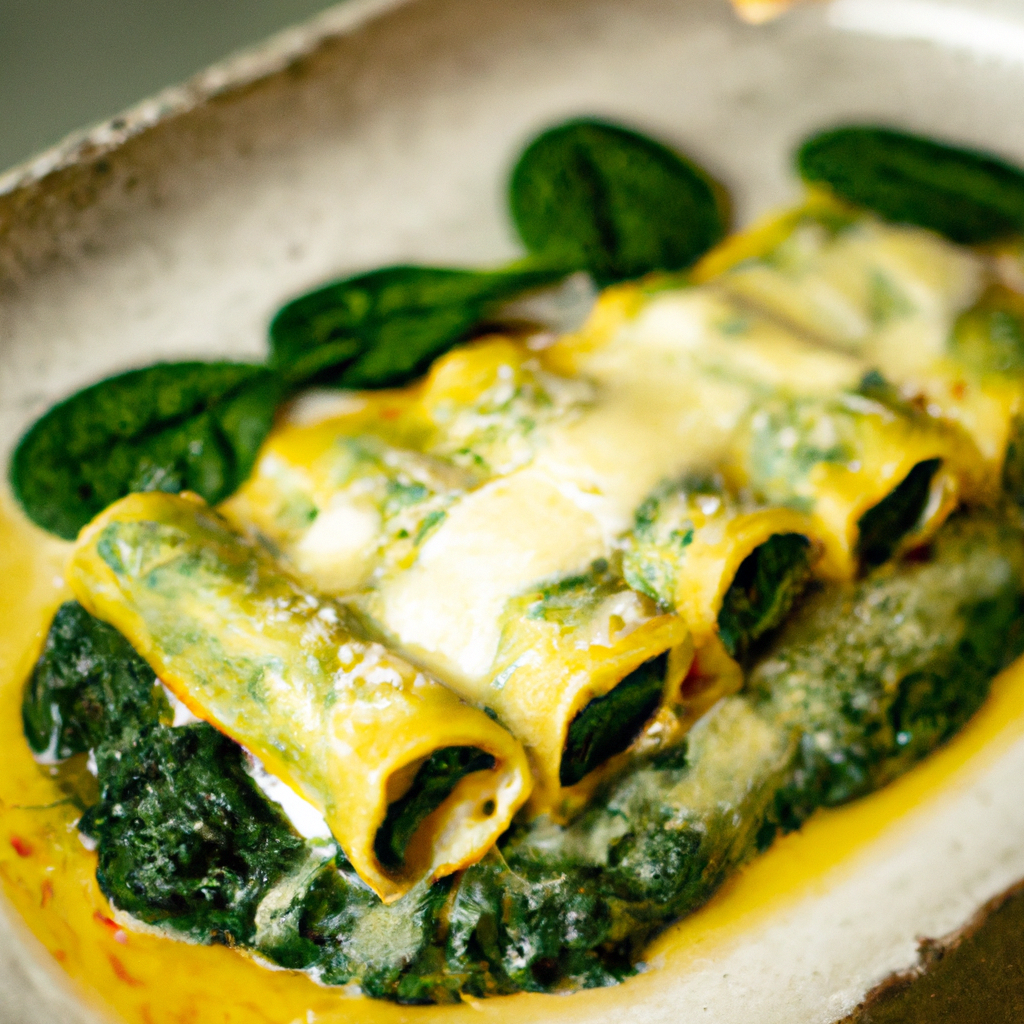 Nice and cheesy Spinach Ricotta Cannelloni is the perfect comfort dish. This casserole has layers of cannelloni shells filled with ricotta cheese, spinach and mozzarella, baked with a layer of marinara sauce, and topped with parmesan cheese. This makes for a delicious and hearty meal that's sure to please a crowd. A great choice to accompany it is a Pinot Noir, to round out the pasta dish's flavor profile. Enjoy the creamy, cheesy deliciousness of this Spinach Ricotta Cannelloni with a glass of Pinot Noir.