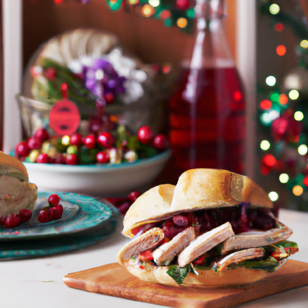 A classic sandwich with a festive twist, the Christmas turkey and trimmings Ciabatta sandwich is sure to bring holiday cheer with every bite. Tender slices of turkey and a colorful blend of stuffing and cranberry sauce, are sandwiched between two slices of buttery, toasted ciabatta, then lightly grilled to perfection. Creamy and sweet, this sandwich is a great source of protein and the perfect complement to the robust flavors of an amber ale.