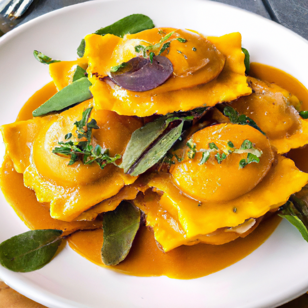 Rich and creamy, this Butternut Squash Ravioli with Sage Butter Sauce is the perfect comfort food. The sweet and savory butternut squash puree is complemented perfectly with the earthy sage and velvety butter sauce. A sprinkle of vegan cheese tops off this delicious dish, making it a vegan favorite. Enjoy this easy-to-make meal with a glass of Pinot Grigio for truly refined dining experience!