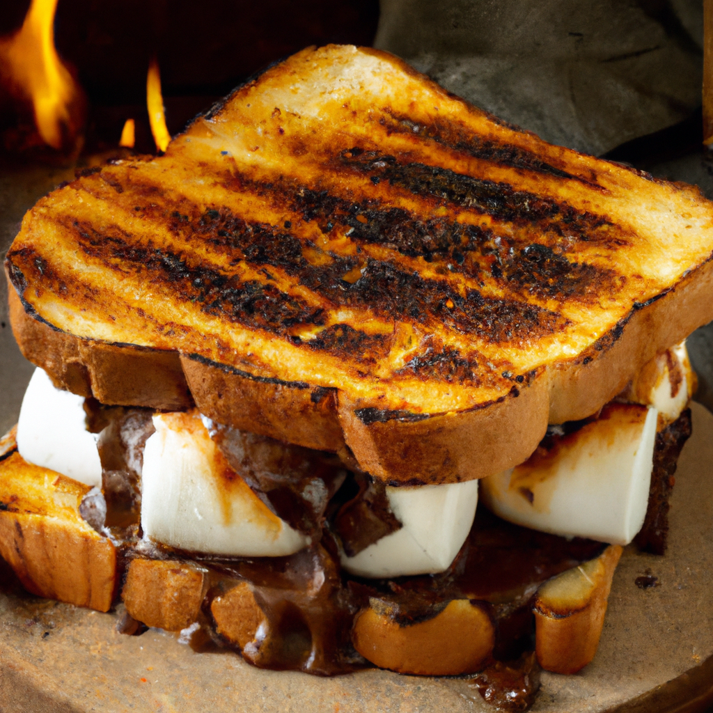 Our The Toasted Campfire Sandwich, the result of the listed recipe.