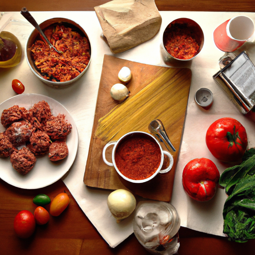 Prepping a Spaghetti & Meatballs with San Marzano Tomato Sauce