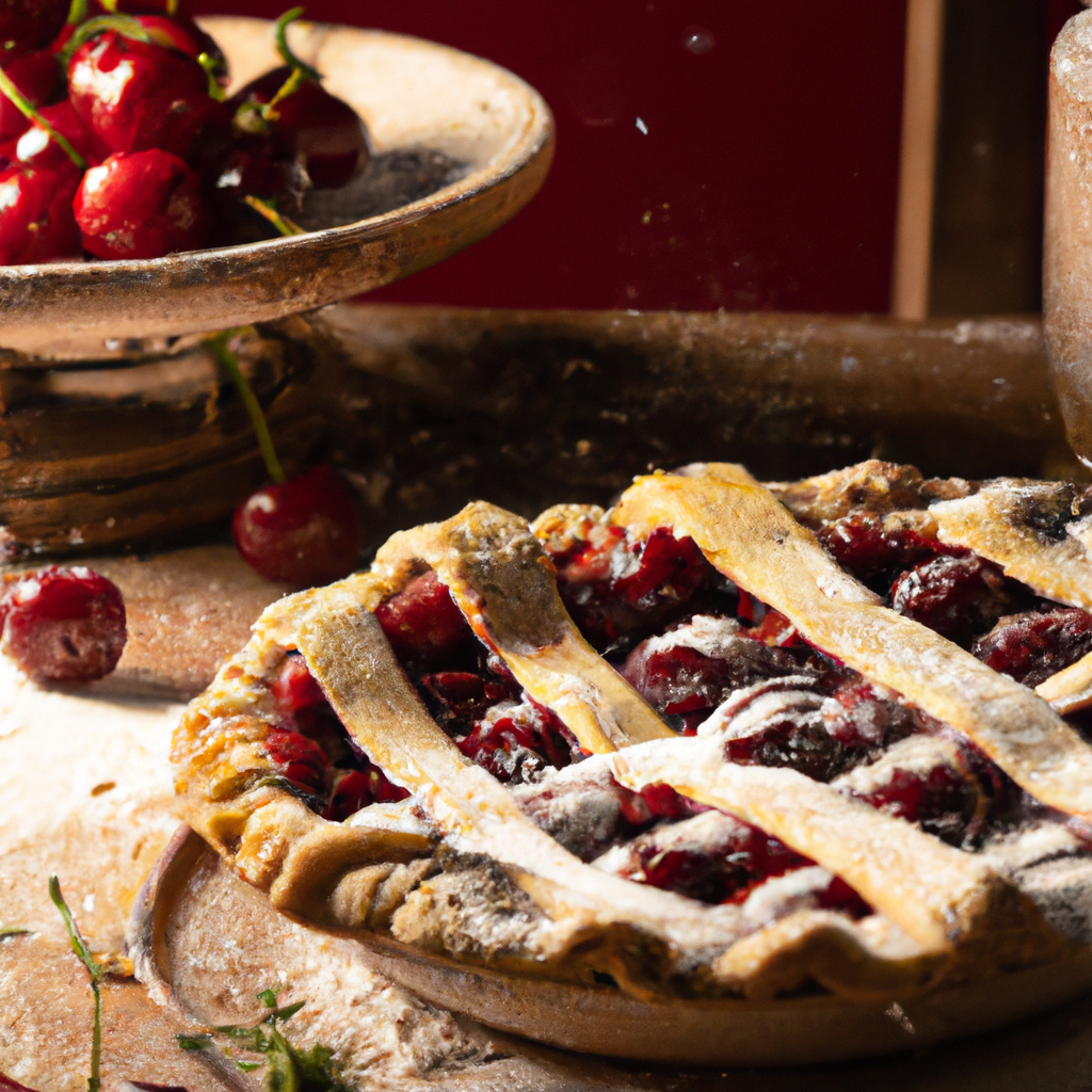 Our Cherry-Almond Dream Pie, the result of the listed recipe.