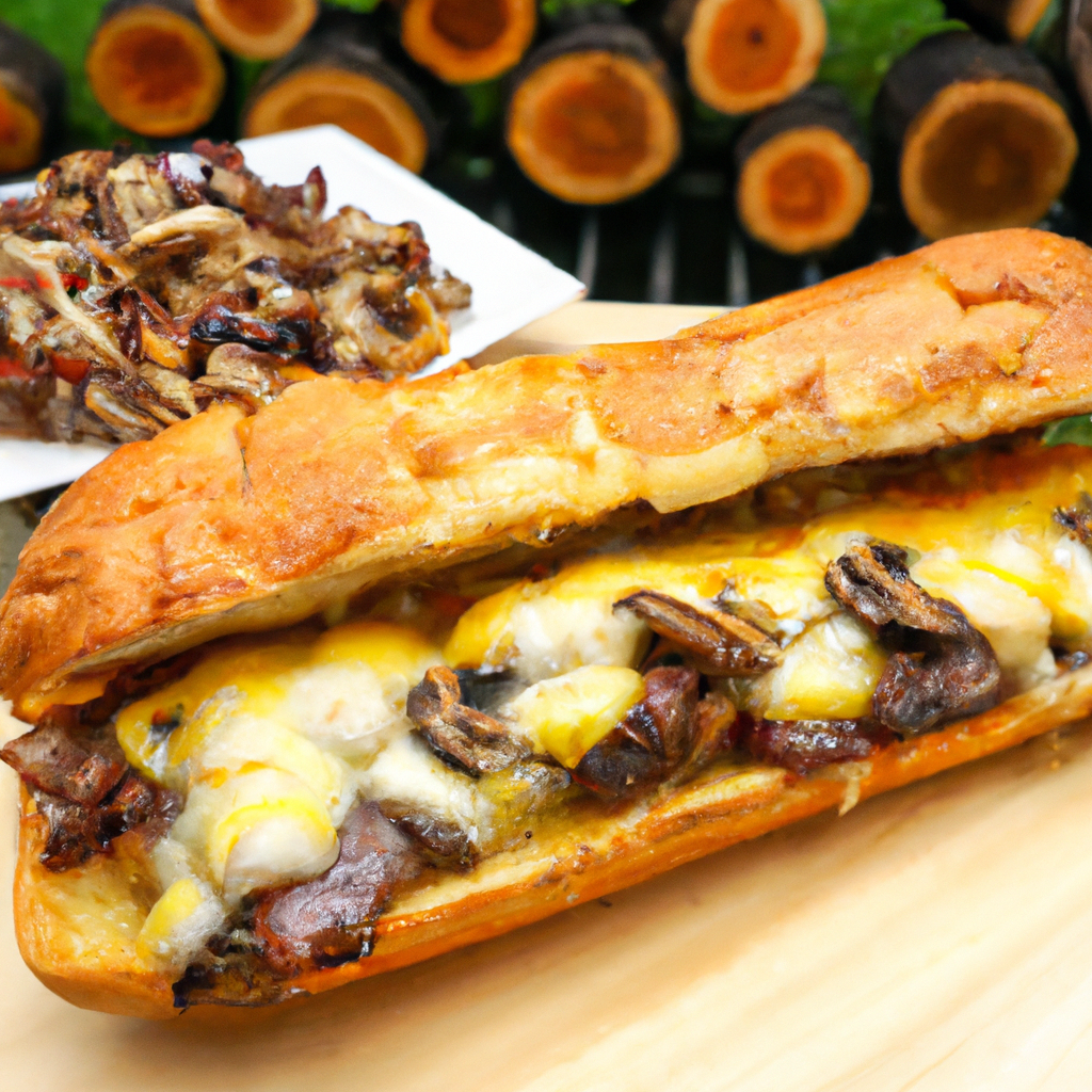Our Grillmaster's Gouda, Provolone & Porcini Ribeye Baguette, the result of the listed recipe.
