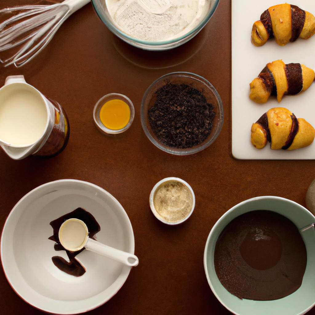 Prepping a Chocolate-Dipped Croissant Filled with Mousse