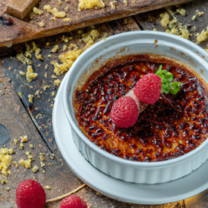 Our Raspberry Chocolate Creme Brule Recipe, the result of the listed recipe.