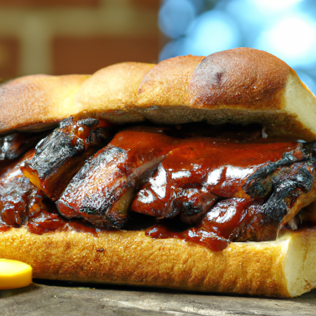 Our Grilled Memphis-Style BBQ Rib Sandwich, the result of the listed recipe.