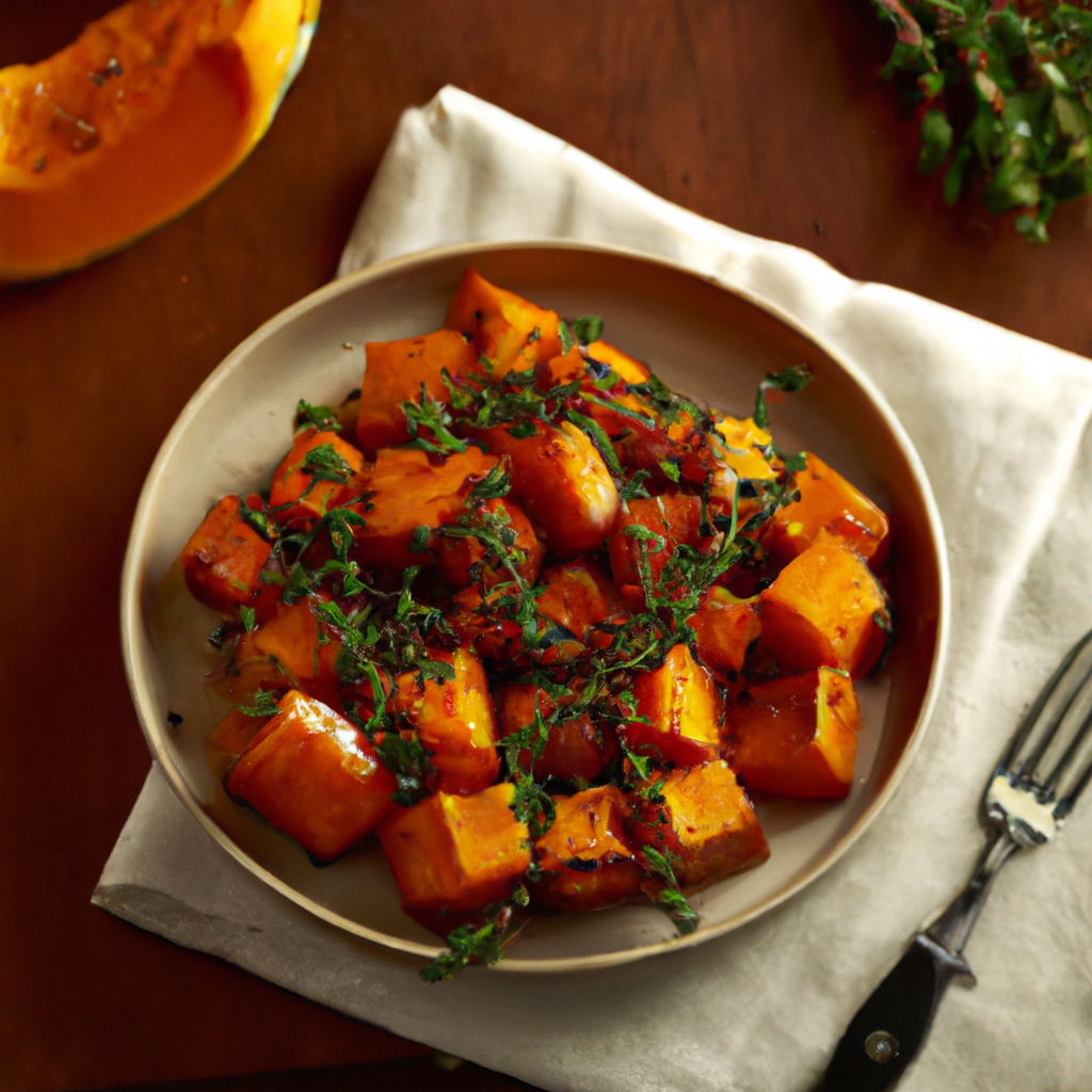This easy and delicious recipe for Honey-Thyme Roasted Butternut Squash is the perfect meal for a family of 6! With only five simple ingredients, this squash dish is both nutritious and budget-friendly. Tender squash cubes are tossed with a flavorful blend of butter, thyme, and honey before baking in the oven for the perfect meal in minutes! Enjoy the balance of sweet and savory in this delicious and healthy dish.