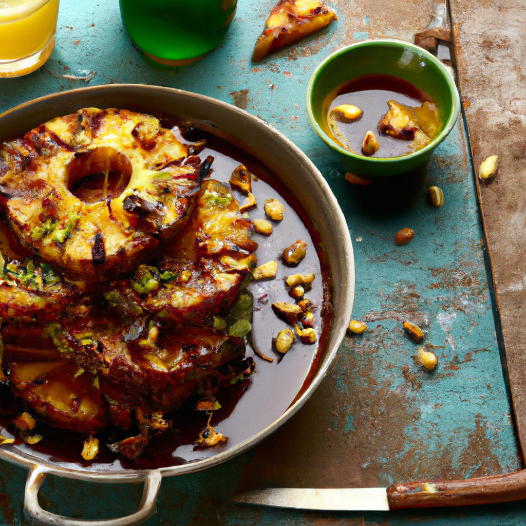 Spiced Roasted Pineapple with Honey and Pistachios