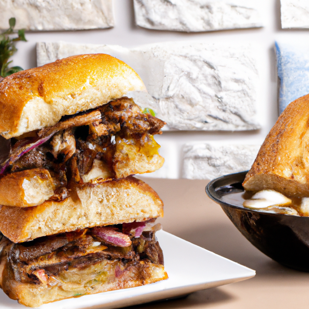 Our The Ultimate French Dip Sandwich, the result of the listed recipe.