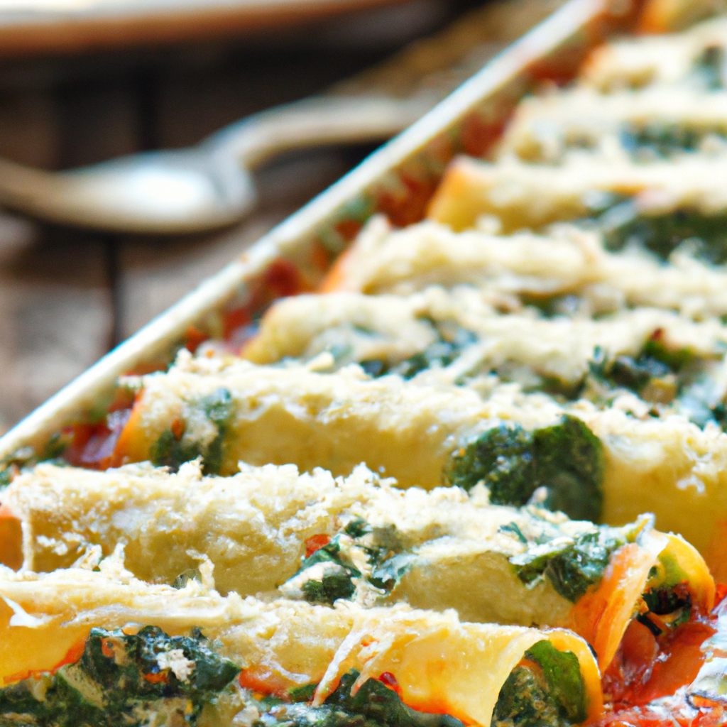 Our Sausage & Spinach Stuffed Manicotti, the result of the listed recipe.