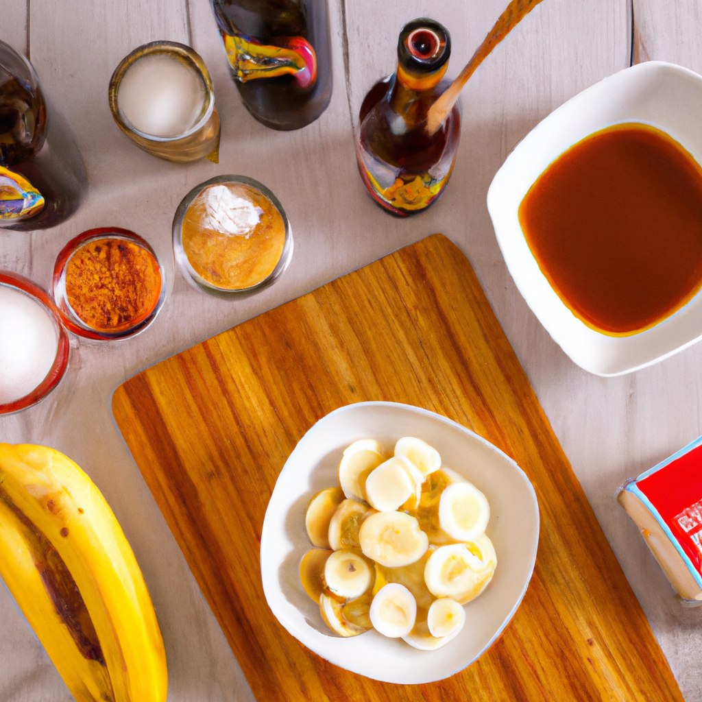 Prepping a Bananas Foster with Caramelized Rum Sauce