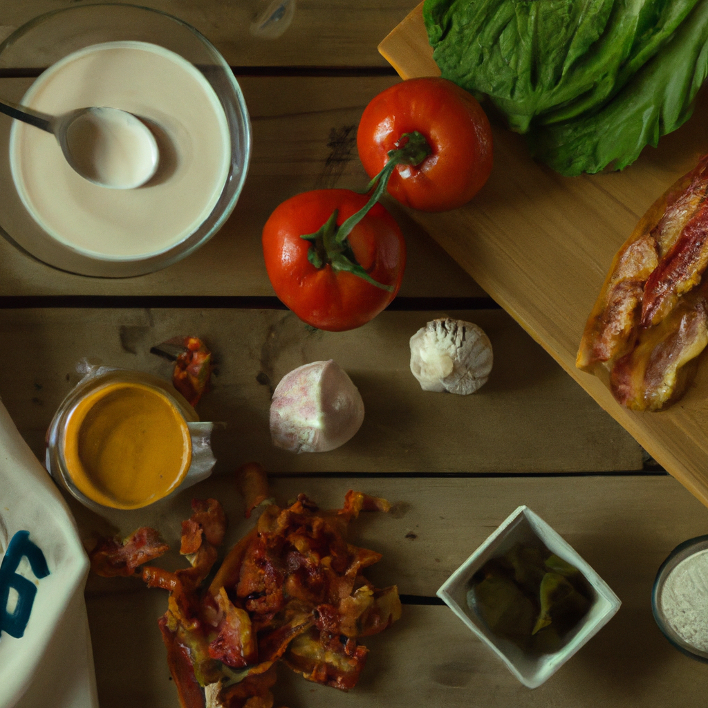 Prepping a Crispy BLT with Homemade Tomato Mayo