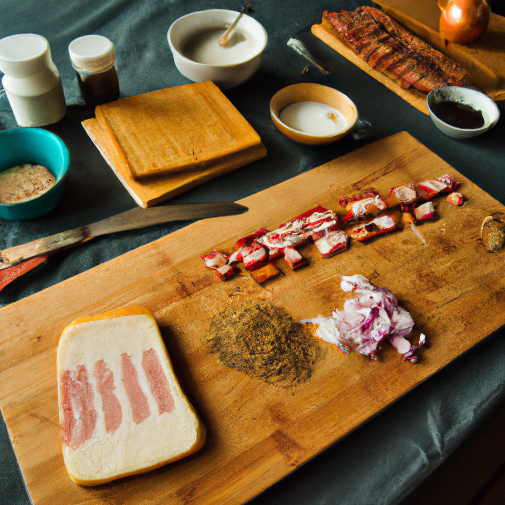 Prepping a Grilled Canadian Bacon and Pork-Belly Sandwich