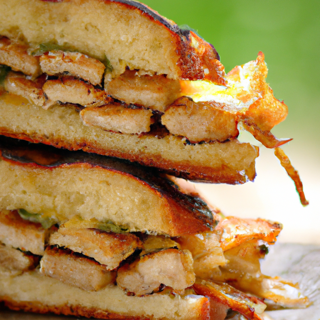 Our Grilled Pork Cutlet Focaccia Sandwich, the result of the listed recipe.
