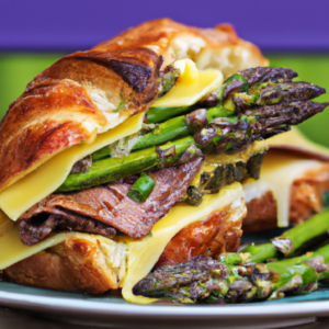 Our Grilled Parisian Steak 'n' Cheese Croissant Sandwich, the result of the listed recipe.