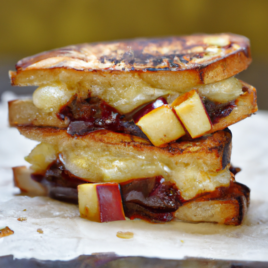 Our Grilled Brie, Apple, Grape Jam Sandwich, the result of the listed recipe.