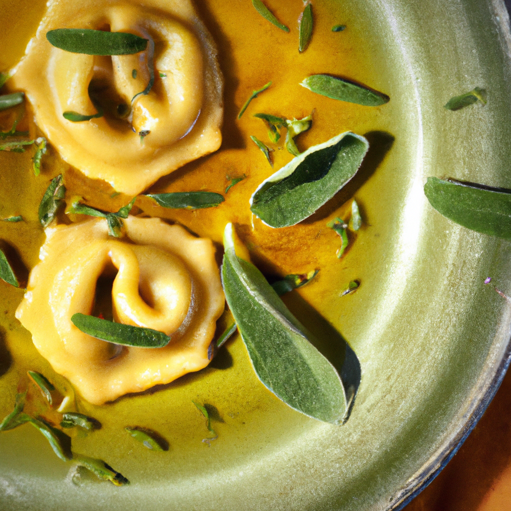 Our Tordelli Lucchese Ravioli with Sage Brown Butter Sauce, the result of the listed recipe.