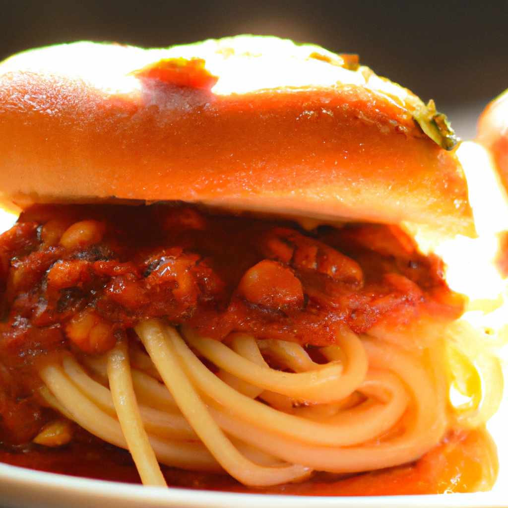 Our Killer Kaisers: Spaghetti & Sauce Sandwiches, the result of the listed recipe.