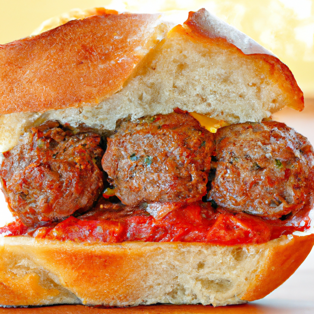 Our Tender & Juicy Italian Meatball Sandwich, the result of the listed recipe.