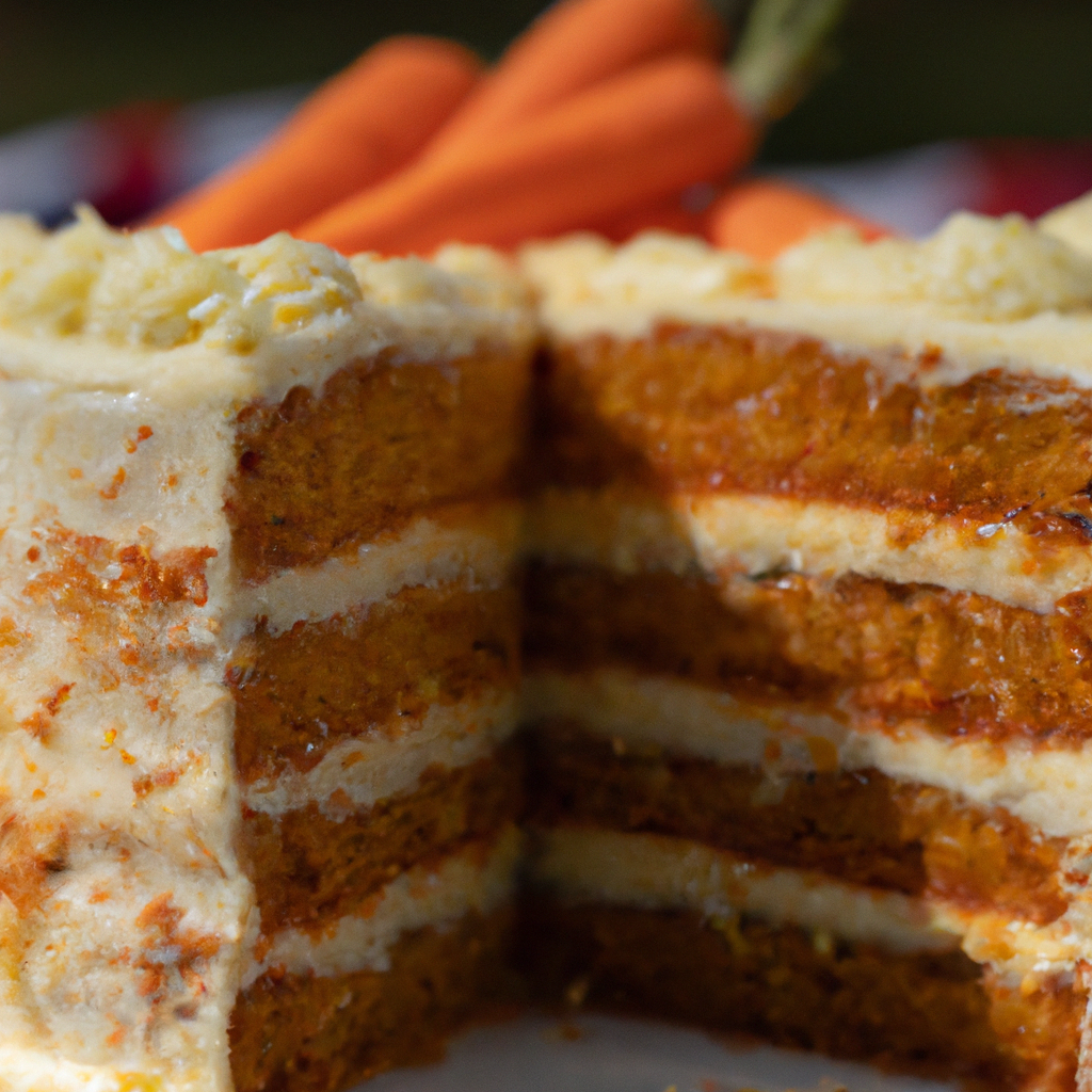 Our Triple Layers of Fluffy Carrot Cake, the result of the listed recipe.