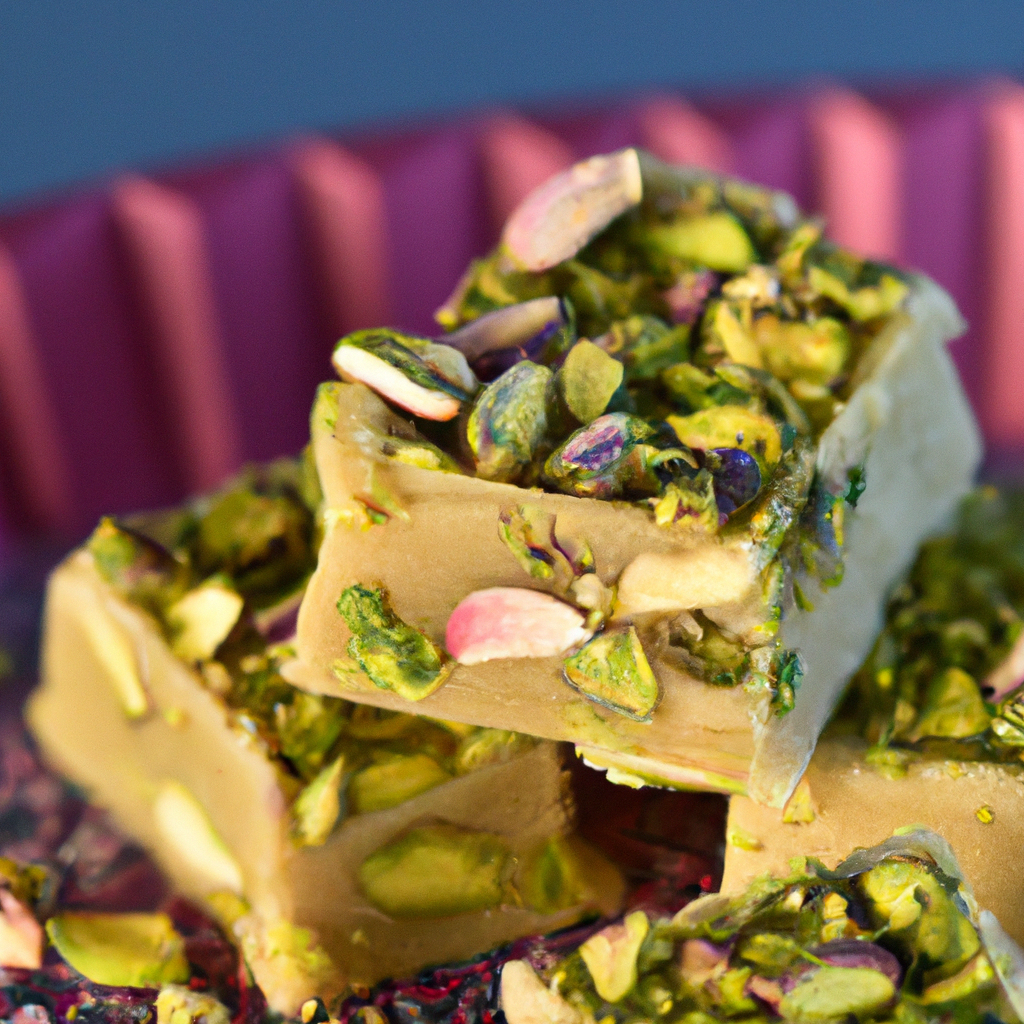 Our Pistachio Halva Delights, the result of the listed recipe.