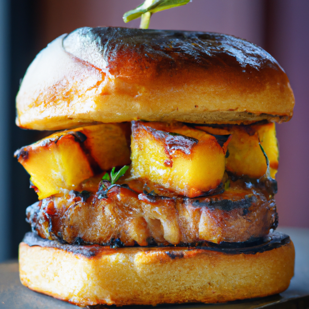 Our Grilled Pork & Pineapple Brioche Sandwich, the result of the listed recipe.