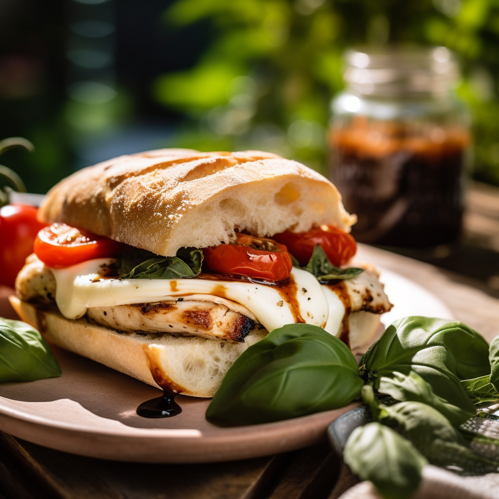 Our Chicken Caprese Sandwich on Olive Focaccia Recipe, the result of the listed recipe.