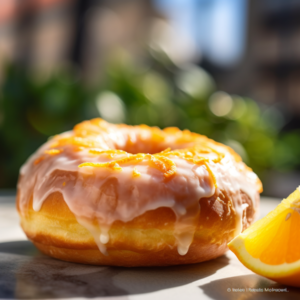 Our Lemon & Orange Glazed Brioche Donuts, the result of the listed recipe.