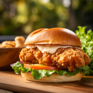Our "Spicy Buttermilk Fried Chicken Sandwich Recipe", the result of the listed recipe.