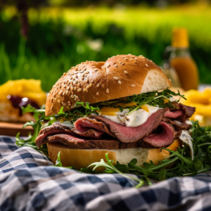 Our "Roast Beef and Cheddar Sandwich Recipe", the result of the listed recipe.