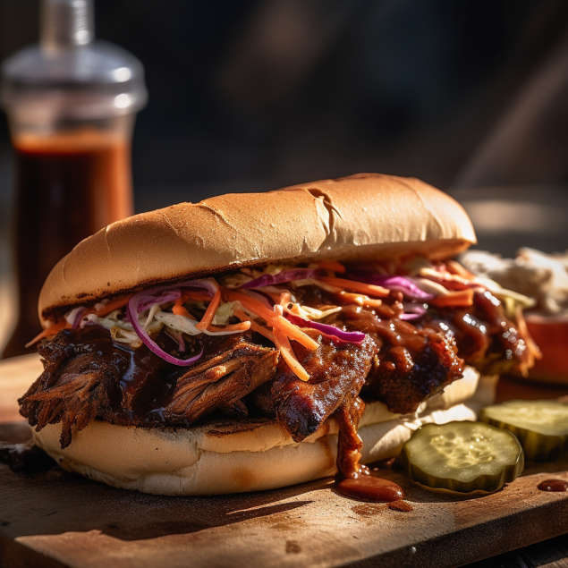 Our Classic Memphis BBQ Rib Sandwich, the result of the listed recipe.