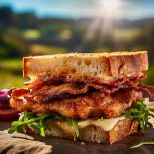Our Crispy Pork Schnitzel Sandwich, the result of the listed recipe.